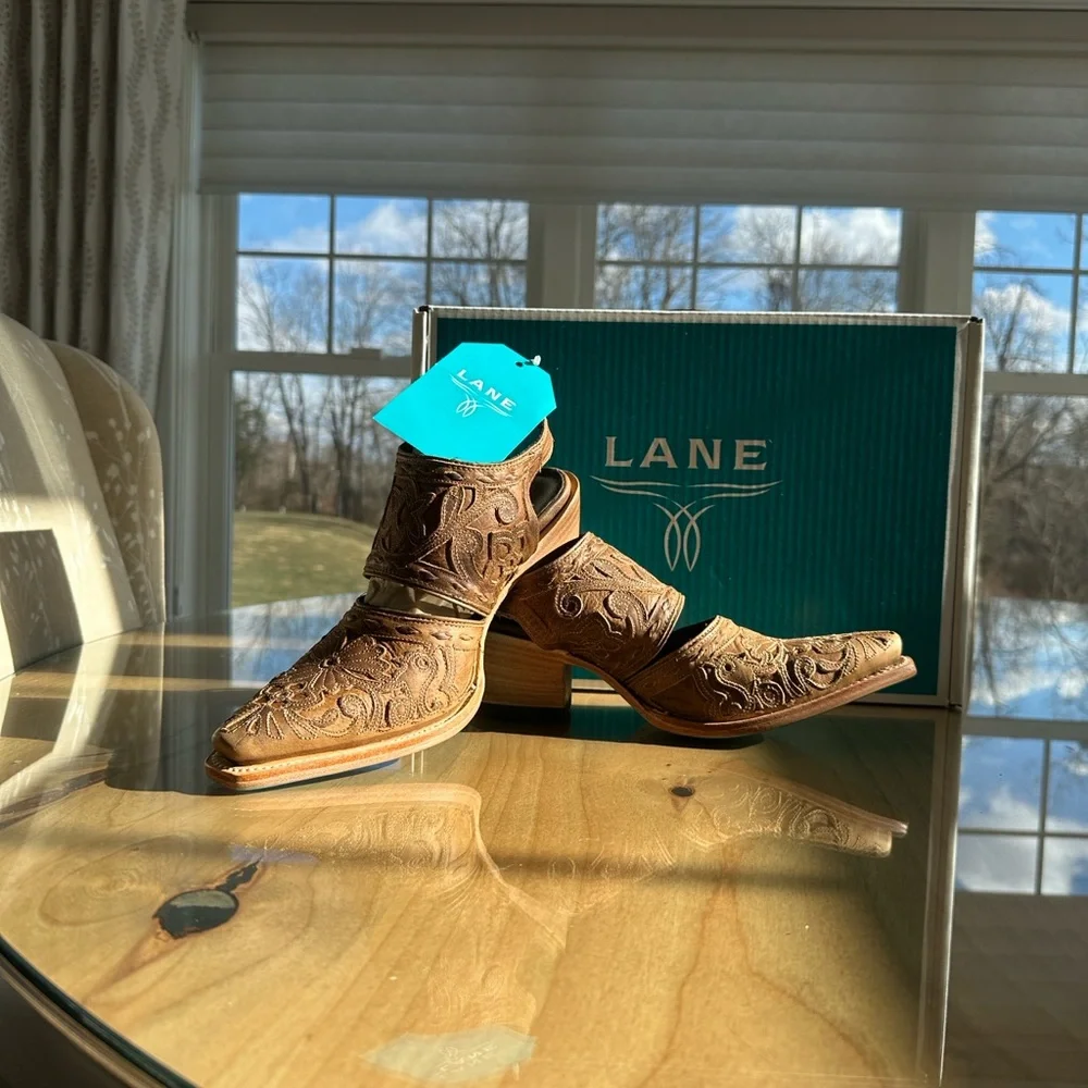 Lane Women's Tan Embroidered Mules - Picture 11 of 11